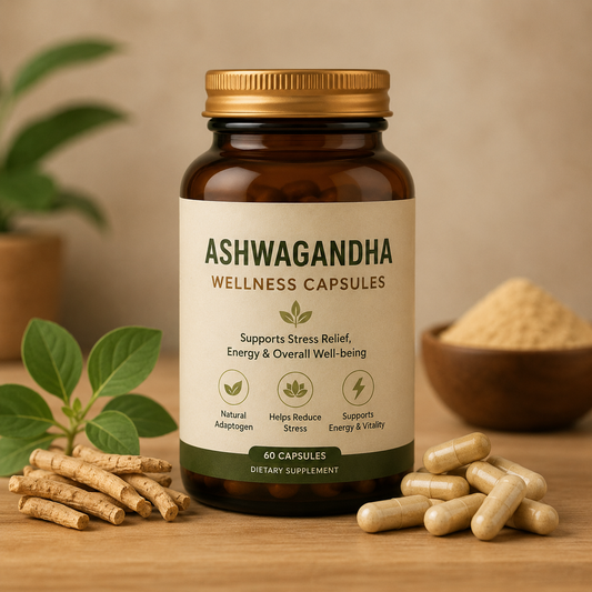Ashwagandha Wellness Capsules – Stress Relief & Daily Vitality